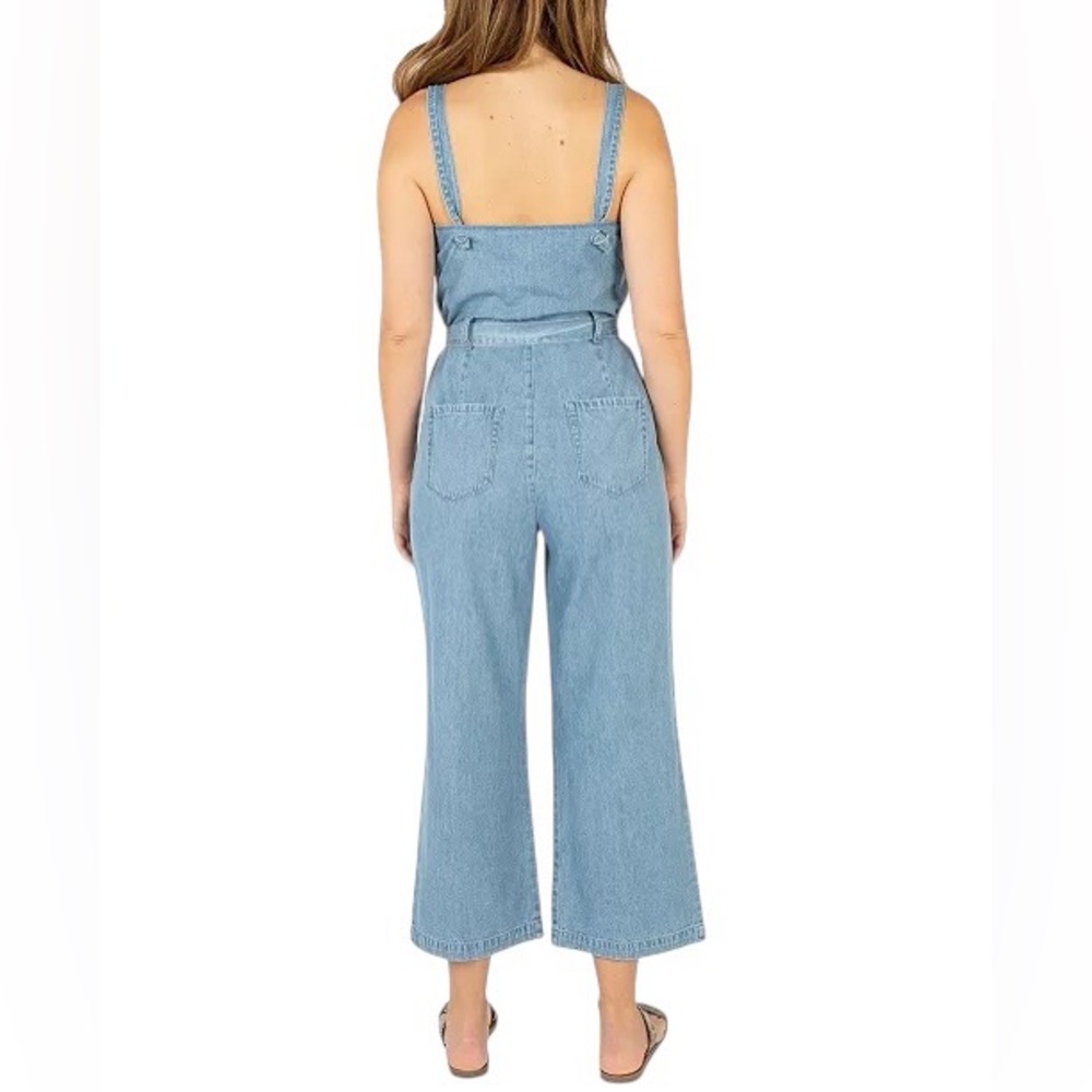 Rewash NWT Juniors' Belted Denim Jumpsuit - Picture 2 of 12